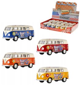 VW Bus FlowerPower print 11,5cm 1:32 4 assorti kleur