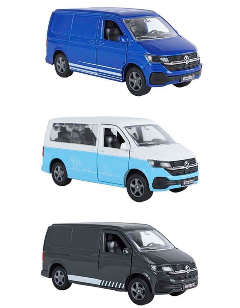 DieCast VW Transporter 13,5cm 3 assorti kleur