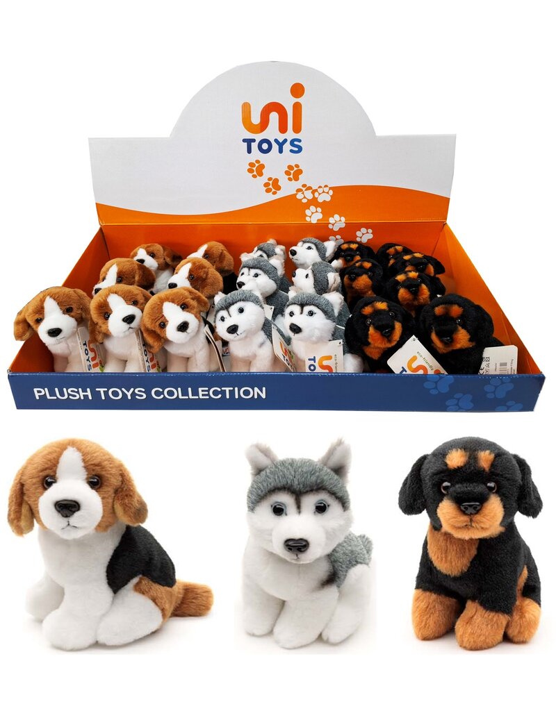 Pluche Hond 12cm. 3 assorti model