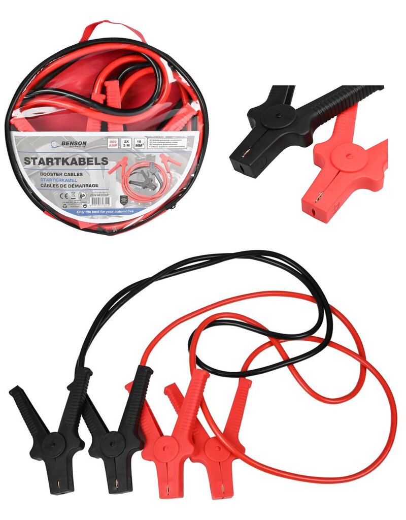 Startkabel 800 Ampere in tas 2 meter kabel
