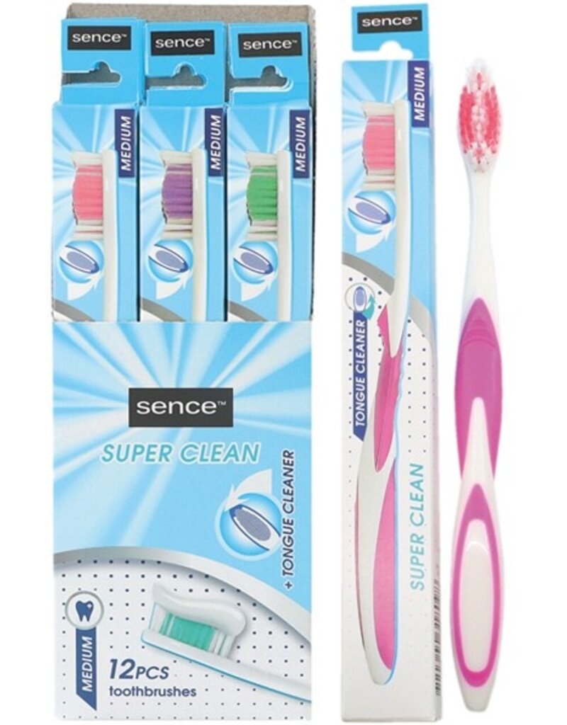 Sencefresh Tandenborstel Medium Super Clean assorti kleur