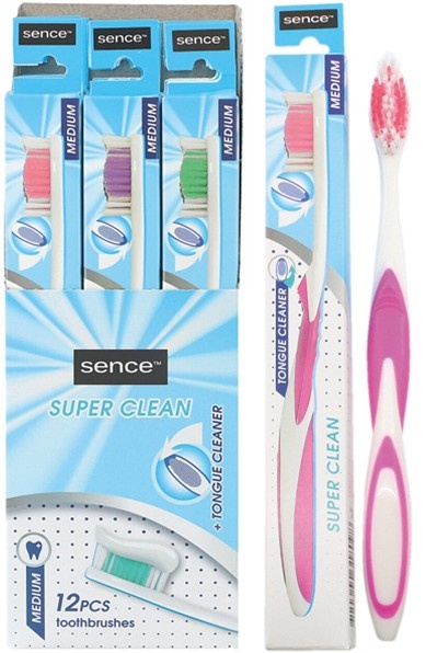 Sence Sencefresh Tandenborstel Medium Super Clean assorti kleur