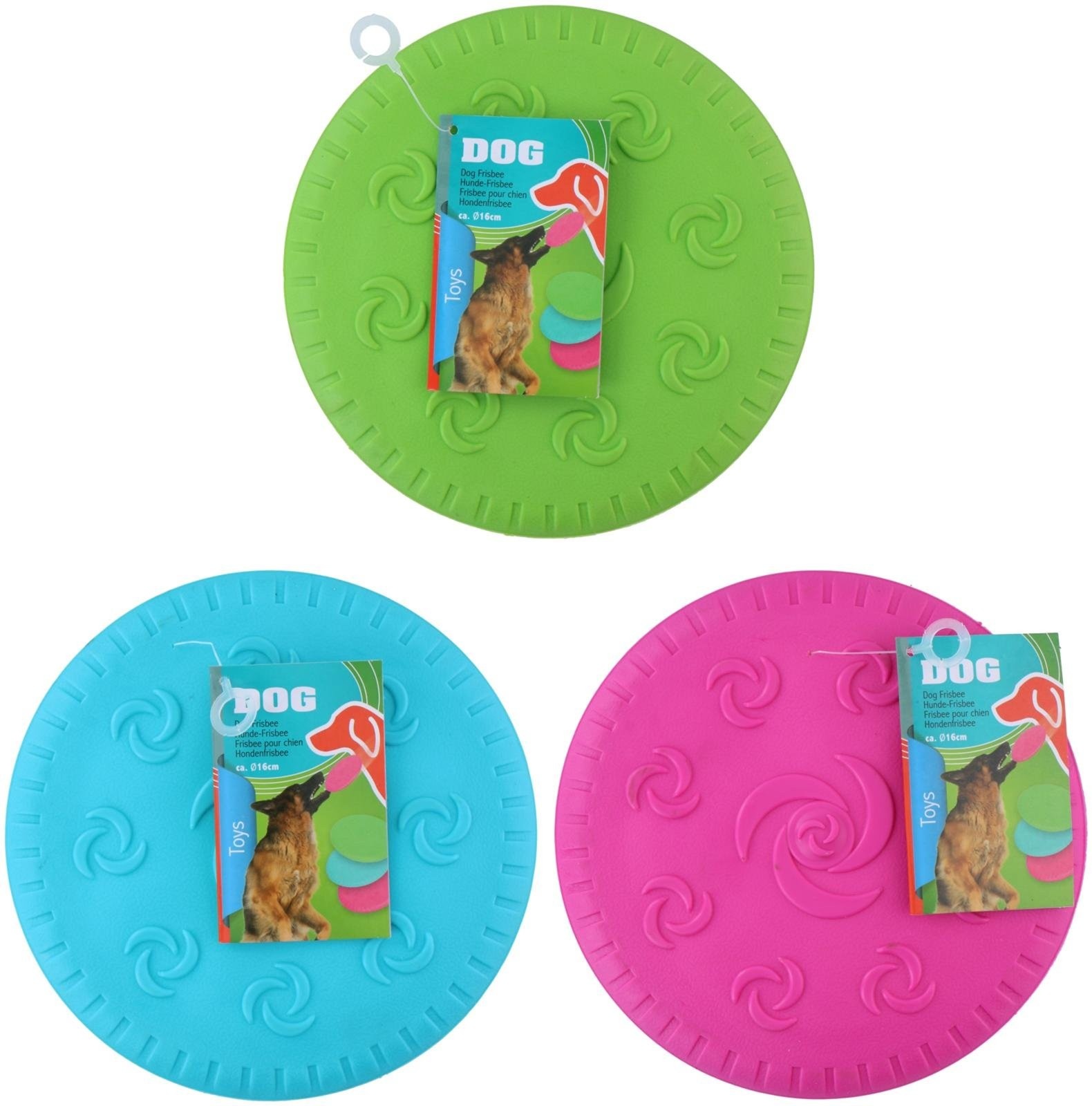 Honden Frisbee 16cm TPR 3 assorti kleur
