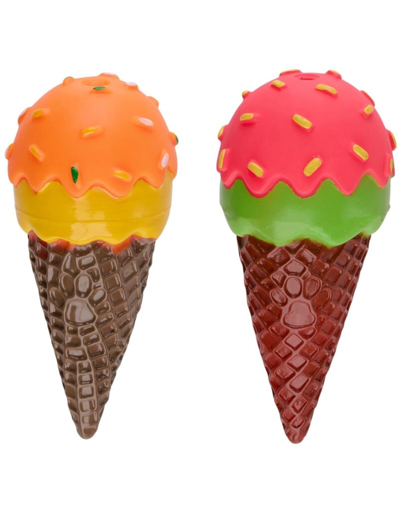Hondenspeelgoed Ice Cream met piepgeluid 14x6,5cm 2 assorti