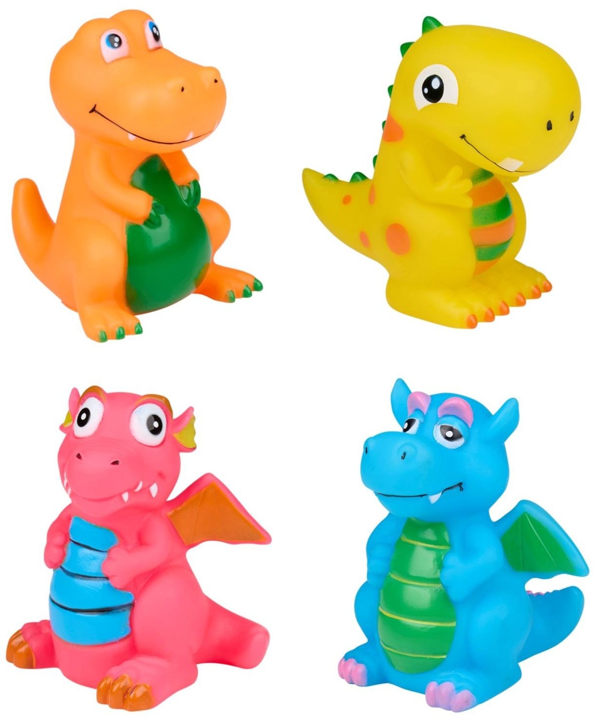 Hondenspeelgoed Dinosaurus met piepgeluid 12x8x8cm 4 assorti
