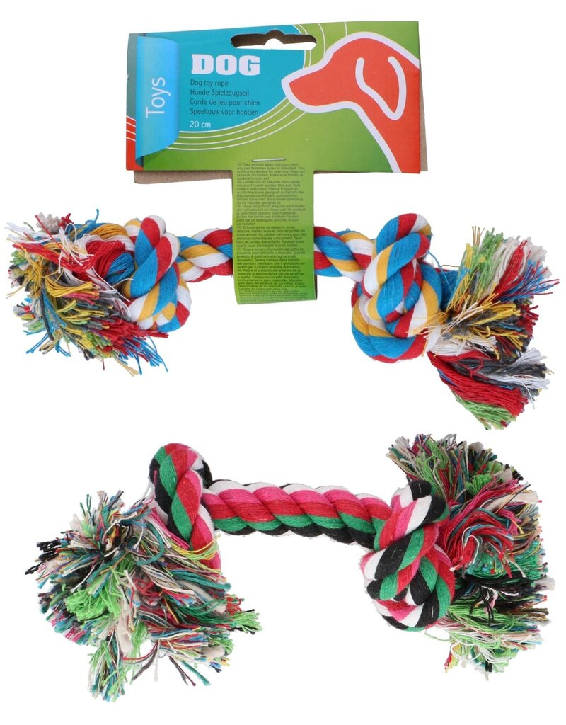 Honden Speeltouw 20cm 2 assorti kleur