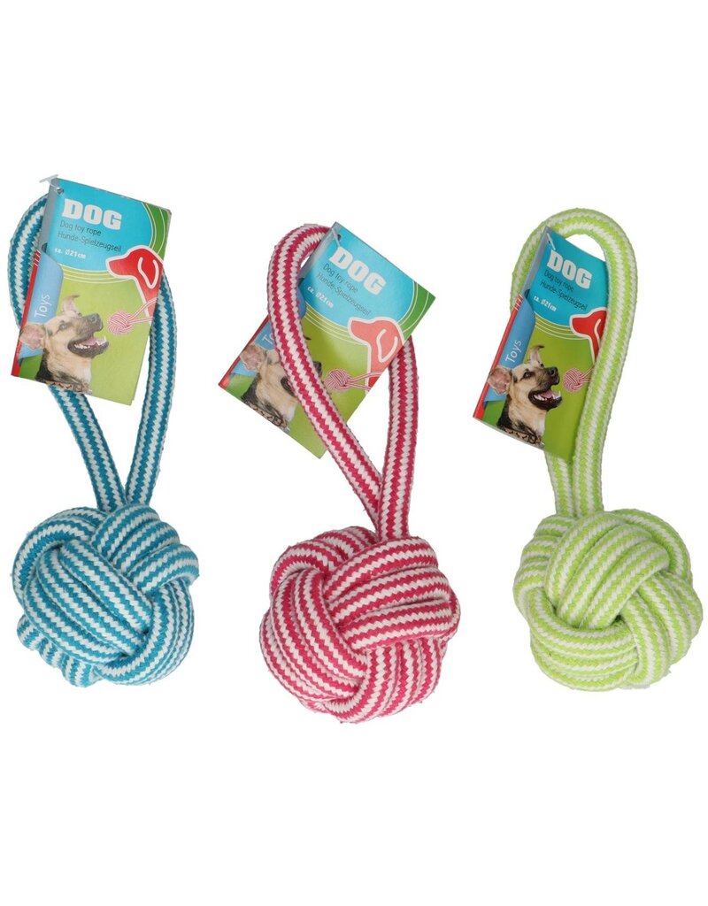 Honden Speeltouw 21x6,5cm 3 assorti kleur