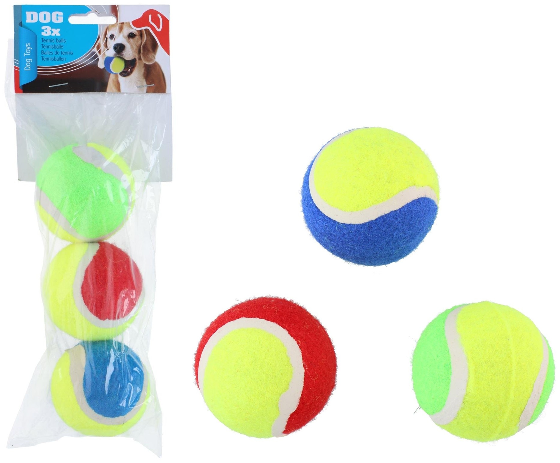 Honden Tennisbal 6,5cm 3 stuks