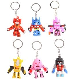 Sleutelhanger Robot 6,5cm 6 assorti per zak van 12 stuks
