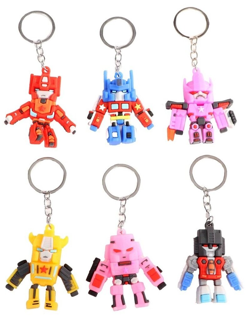 Sleutelhanger Robot 6,5cm 6 assorti per 12st op kaart