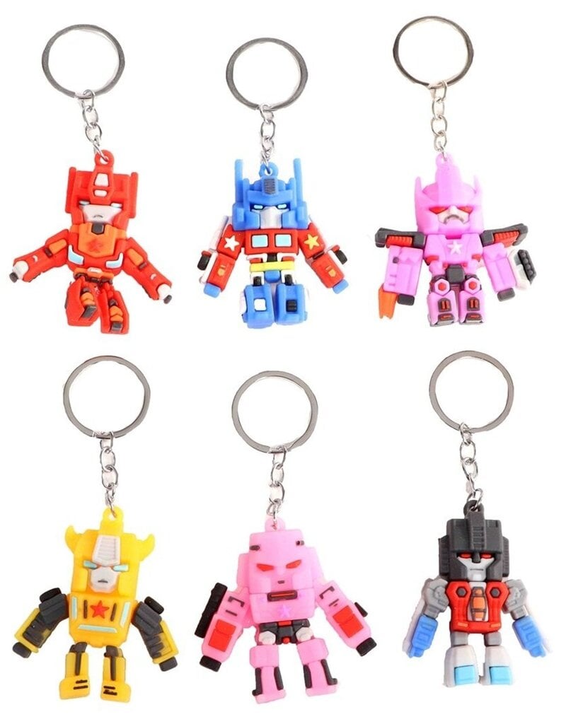 Sleutelhanger Robot 6,5cm 6 assorti per zak van 12 stuks