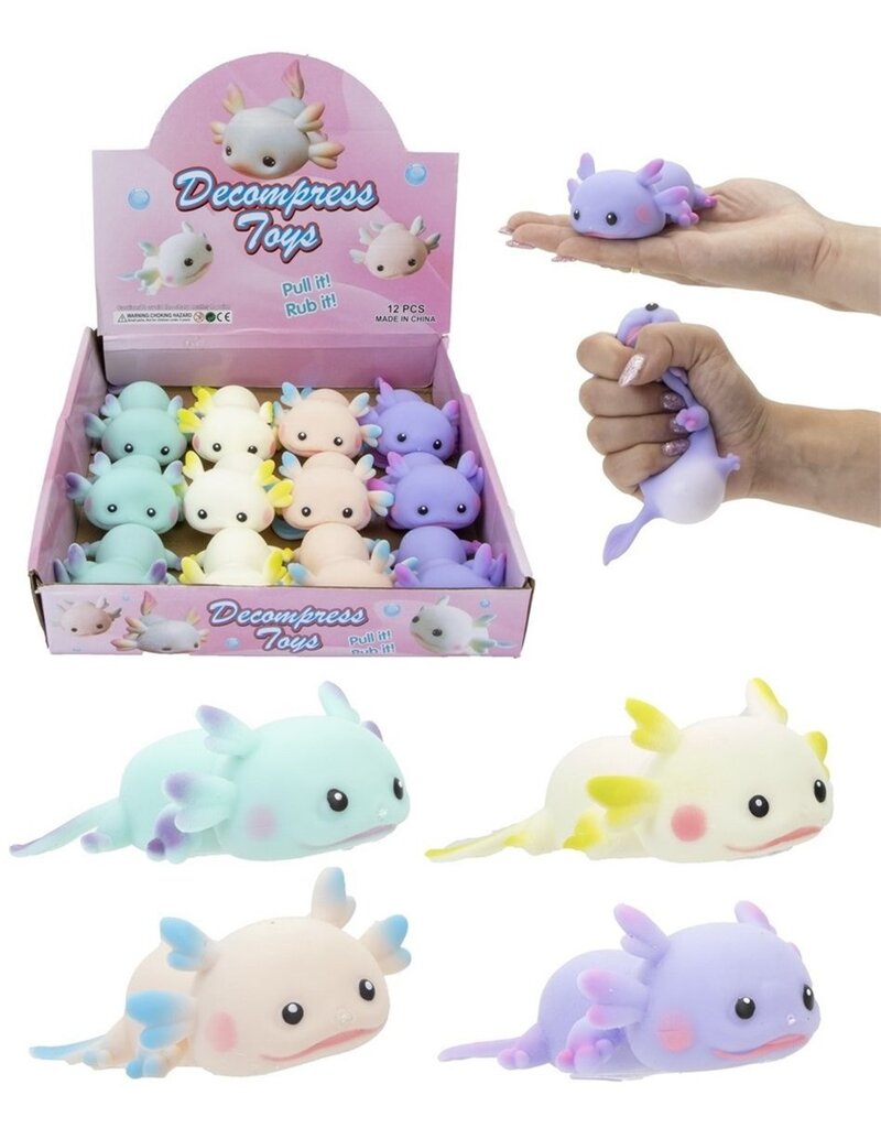 Squeeze Axolot 12cm 4 assorti kleur