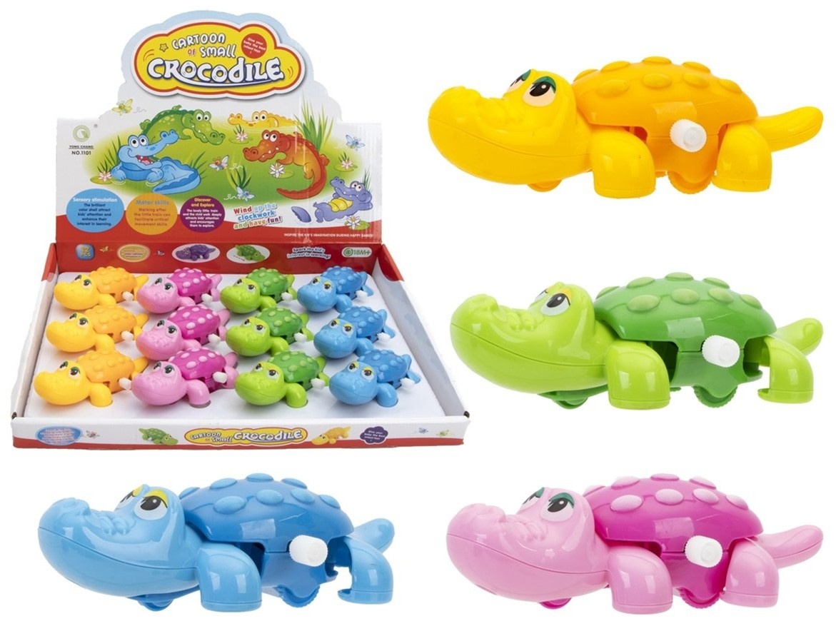 Krokodil Opwindbaar 11,5cm 4 assorti kleur