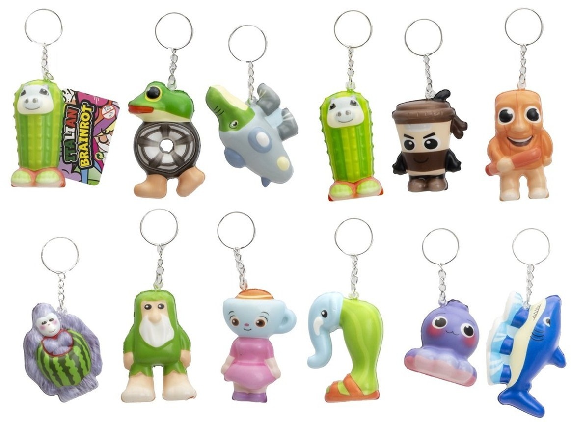 Sleutelhanger Brainrot AI 3D Squeeze 7-8cm per 12 assorti vp