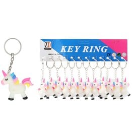Sleutelhanger Unicorn 5cm per 12 stuks op kaart
