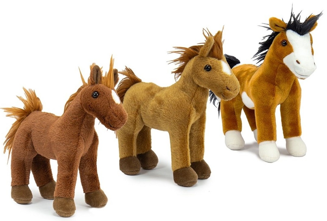 Pluche Paard 22cm 3 assorti kleur