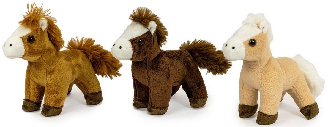 Pluche Paard 13cm 3 assorti kleur
