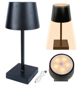 Tafellamp LED Dimbaar Oplaadbaar Zwart 26cm