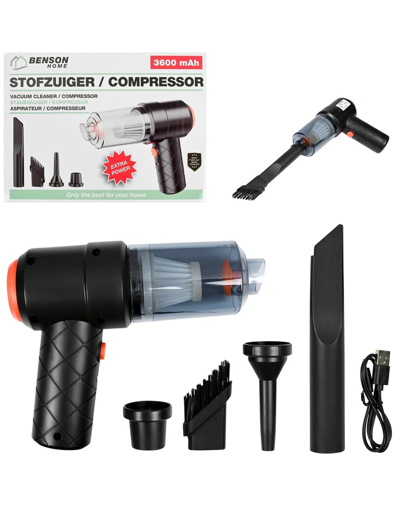 Sfofzuiger en Compressor Mini 2-in-1 3600 mAh