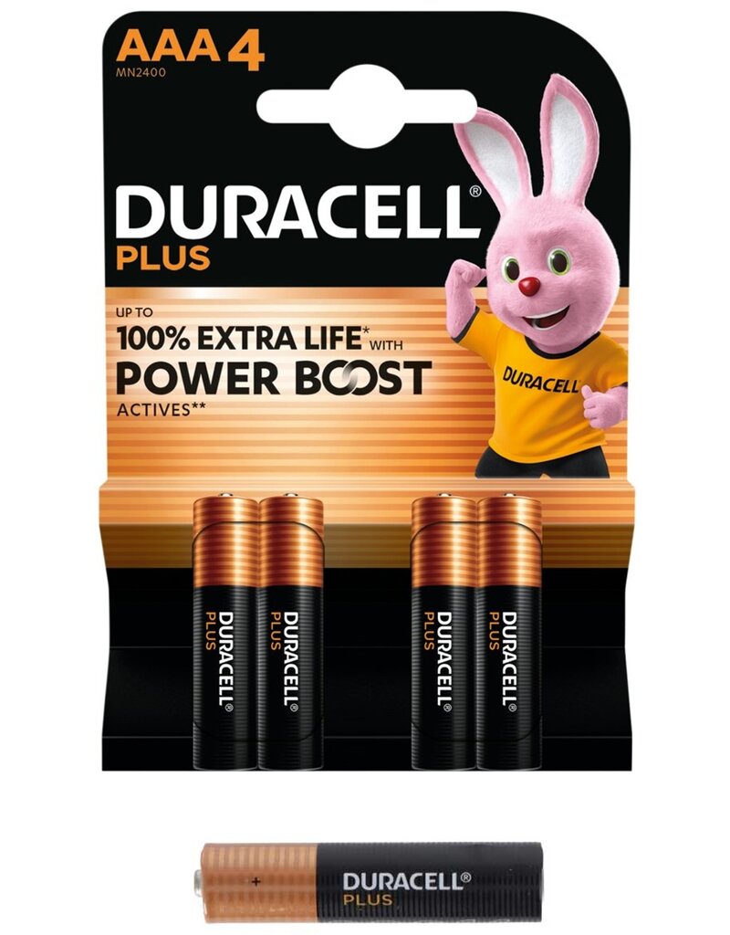 Duracell Batterij Plus Power Boost 4xAAA Alkaline 100% LR03