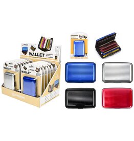 Portemonnee aluminium 11x7,5cm 4 assorti kleur