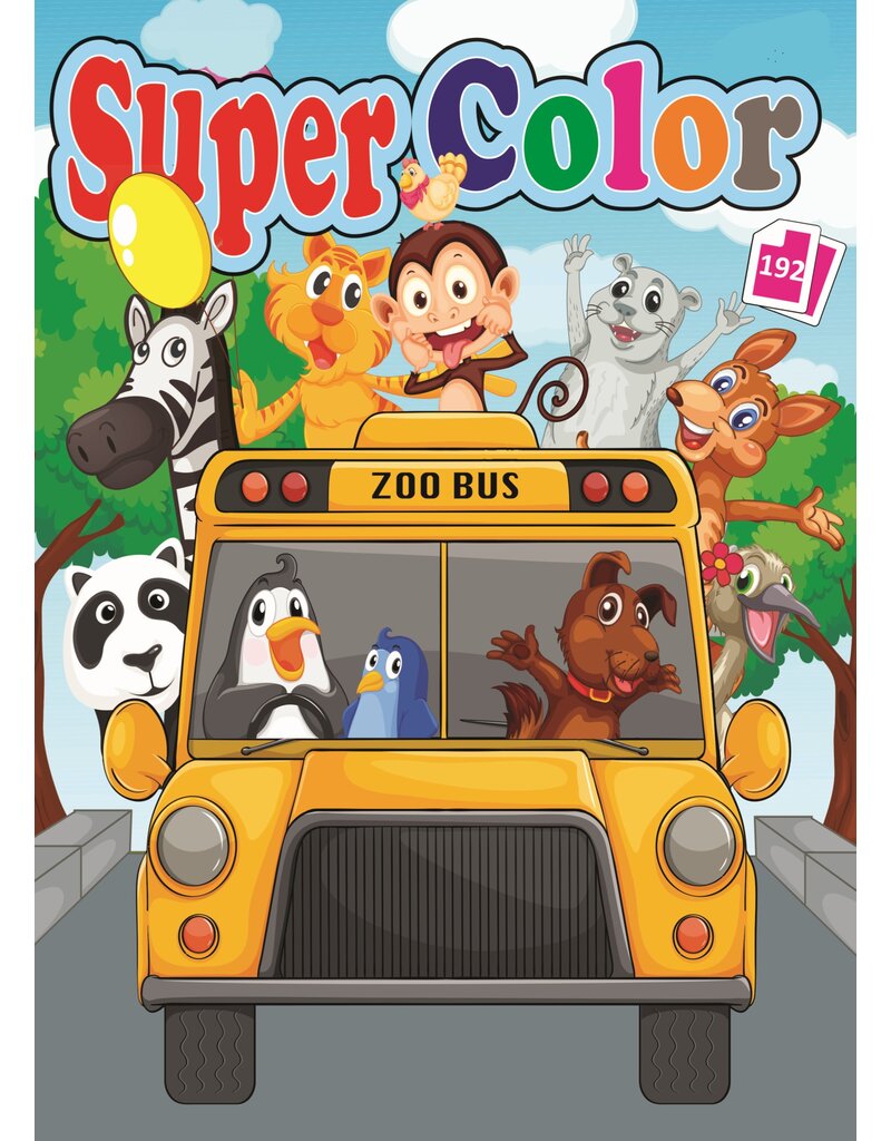 Kleurboek 192 pagina 29x21cm. 4 assorti wit papier