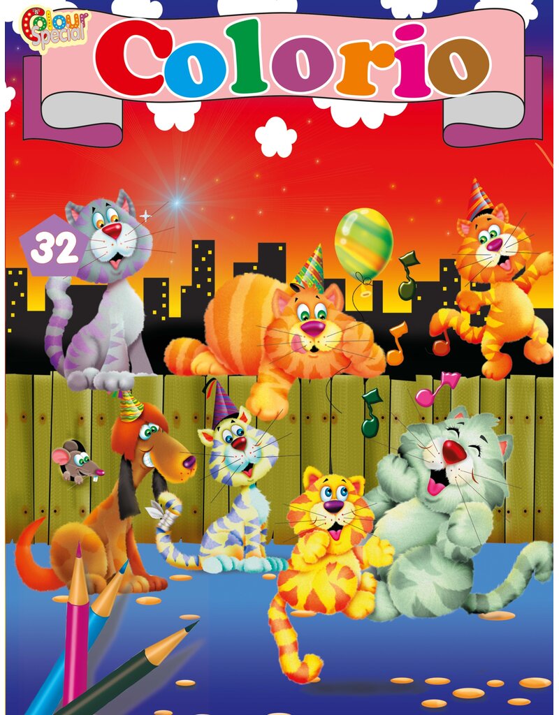 Kleurboek 32 pagina 29x21cm. 4 ass. met holografische cover