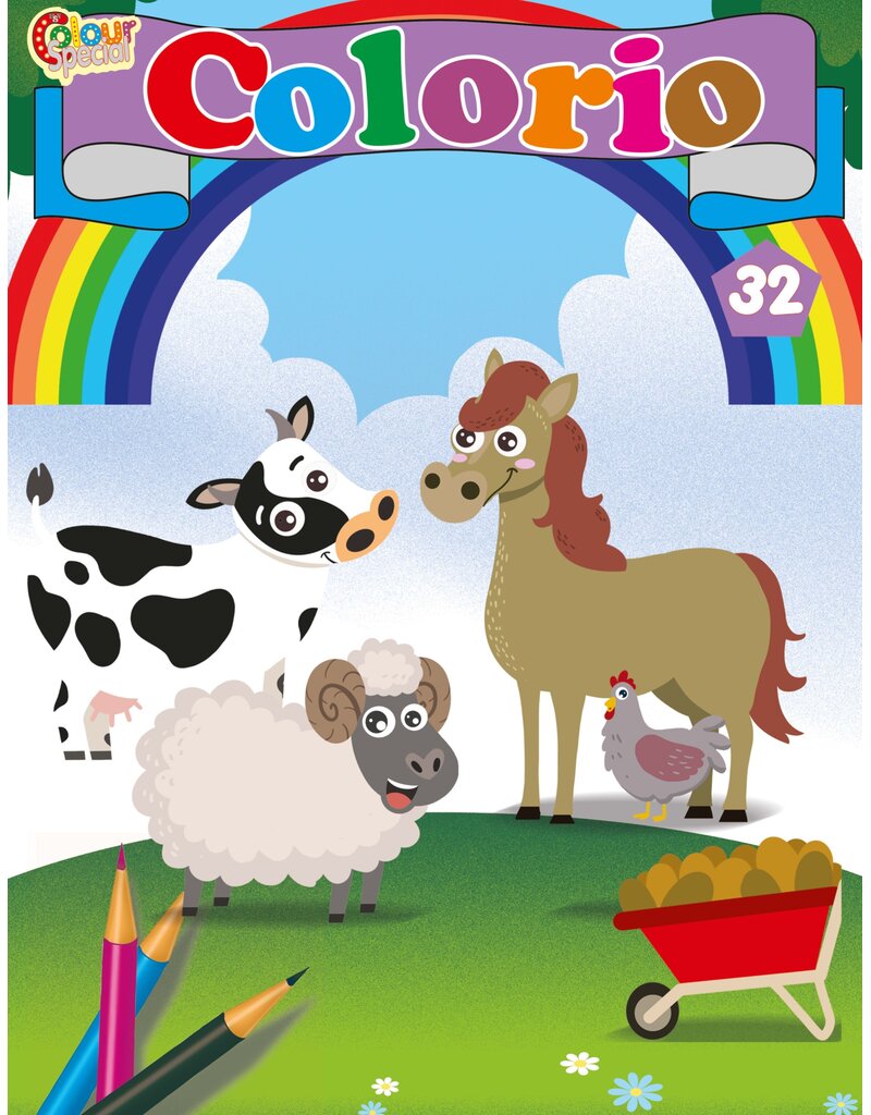 Kleurboek 32 pagina 29x21cm. 4 ass. met holografische cover