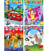 Kleurboek 32 pagina 29x21cm. 4 ass. met holografische cover