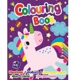 Kleurboek 19x14,5cm. 64 pagina's 4 ass. print wit papier