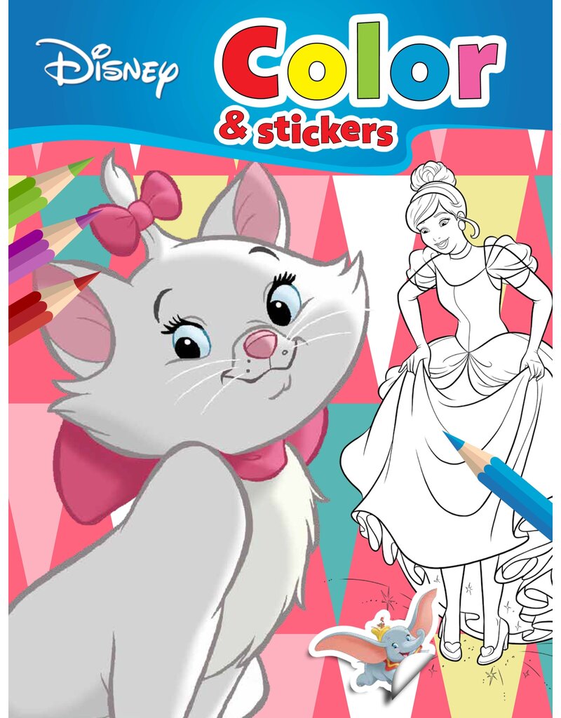 Walt Disney Kleurboek met stickers A4 32 pagina's 8 assorti