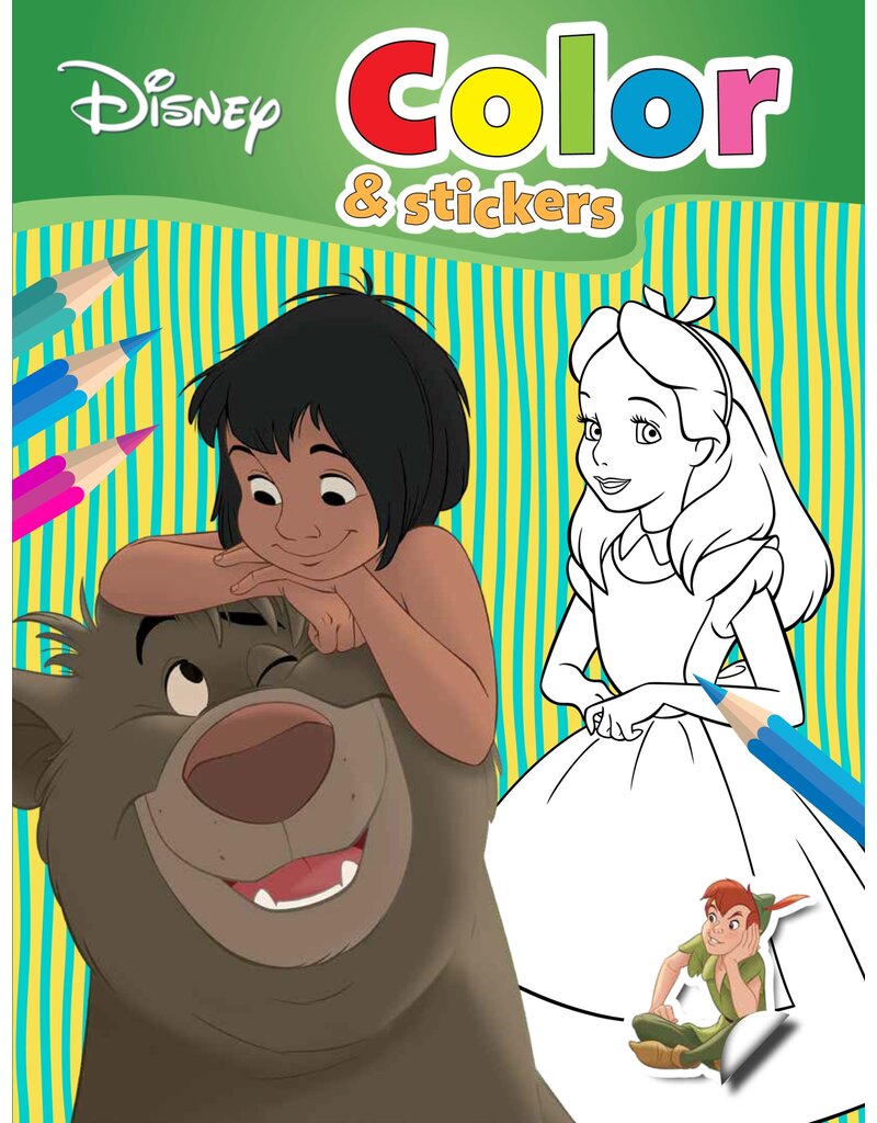 Walt Disney Kleurboek met stickers A4 32 pagina's 8 assorti