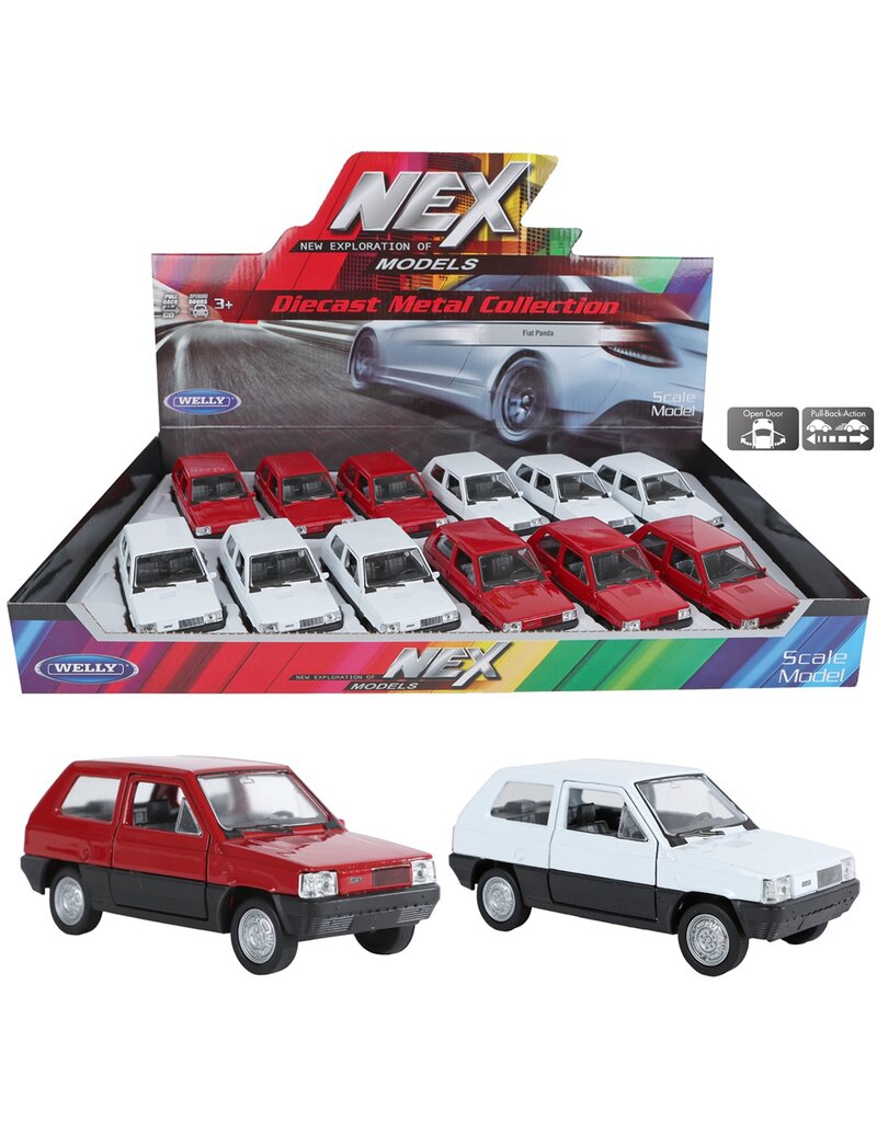 DieCast Fiat Panda 11cm 2 assorti kleur