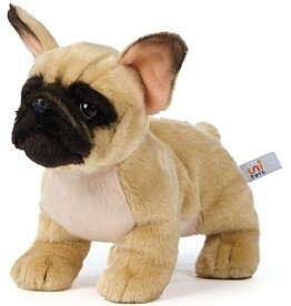 Pluche Franse Bulldog Beige 26cm met lijn