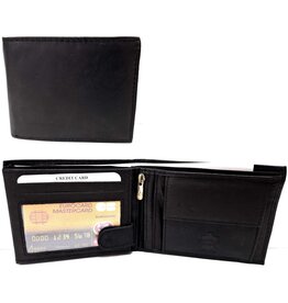 Portemonnee Leer 12x9,5cm. zwart