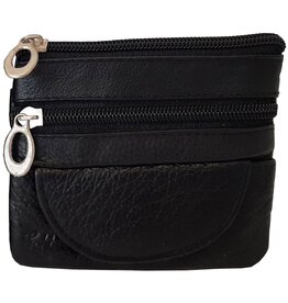 Sleutel Etui/Portemonnee 11,5x10cm.Leer Zwart