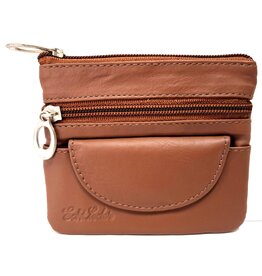 Sleutel Etui/Portemonnee 11,5x10cm.Leer Bruin