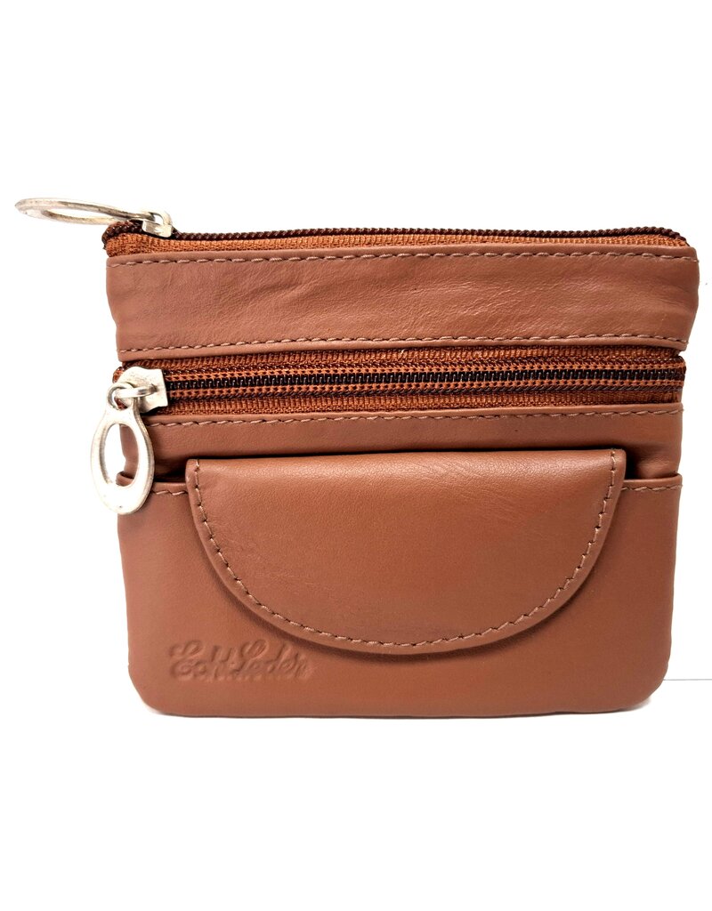 Sleutel Etui/Portemonnee 11,5x10cm.Leer Bruin