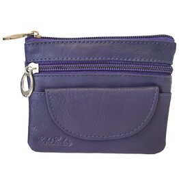 Sleutel Etui/Portemonnee 11,5x10cm.Leer Paars