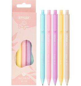 Balpen met tekst set van 5 stuks 5 assorti kleur