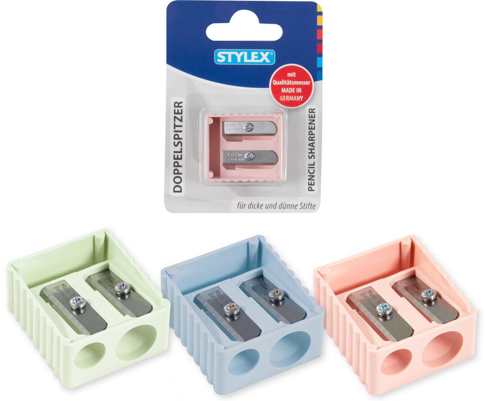 Stylex Puntenslijper 2 stuks op kaart 3 assorti kleur