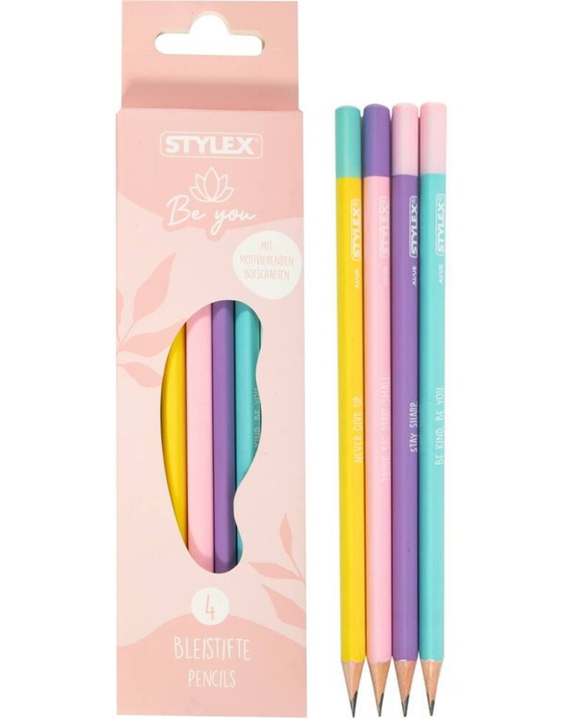 Potloden HD met tekst set van 4 stuks