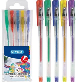 Gelpen Glitter set van 5 stuks 5 assorti kleuren