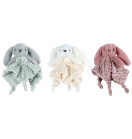 Knuffeldoekje Konijn Structuur 30cm 3 assorti kleur