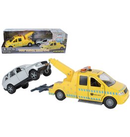 Afsleepwagen met auto 26cm met licht en geluid