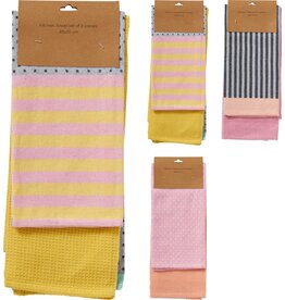 Theedoeken set van 2 stuks 3 assorti design