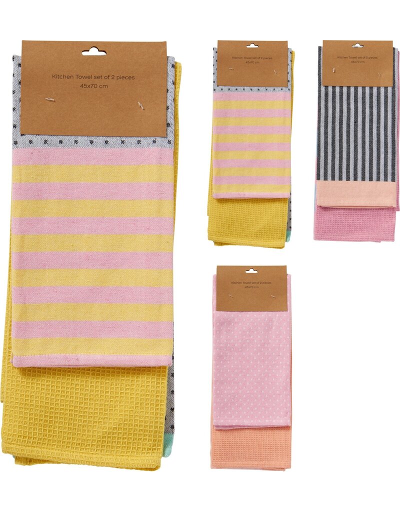 Theedoeken set van 2 stuks 3 assorti design