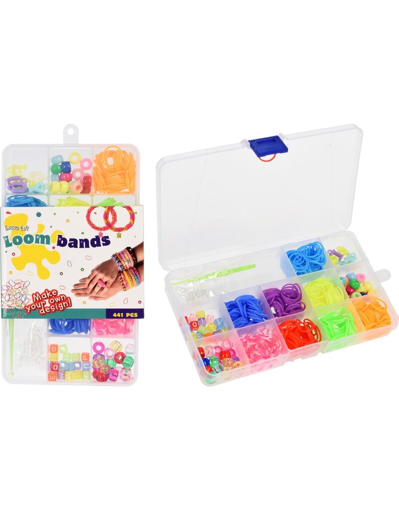 Loombandjes en Kralenset 360 delig in opbergdoos 9,5x3,5cm