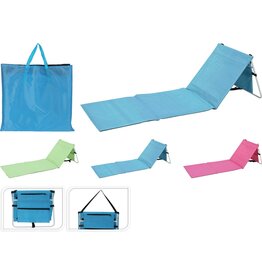 Strandmat met rugsteun 180x60cm 3 assorti kleur