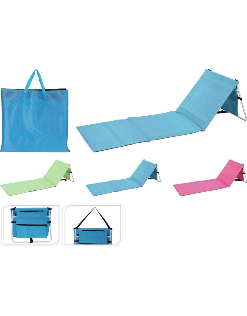 Strandmat met rugsteun 180x60cm 3 assorti kleur